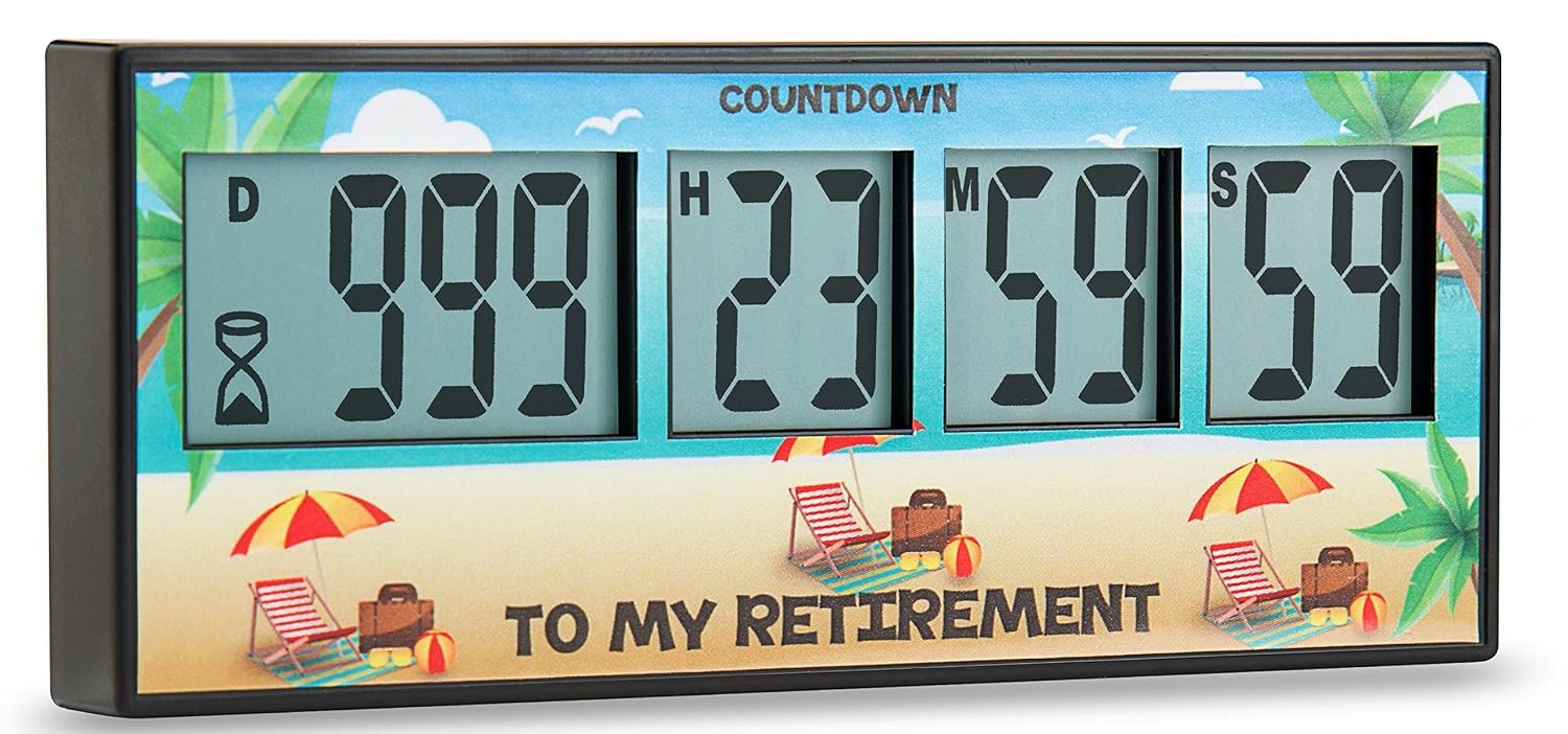 Retirement Countdown Timer Up to 999 Days Alarm Clock Gift for Retiree