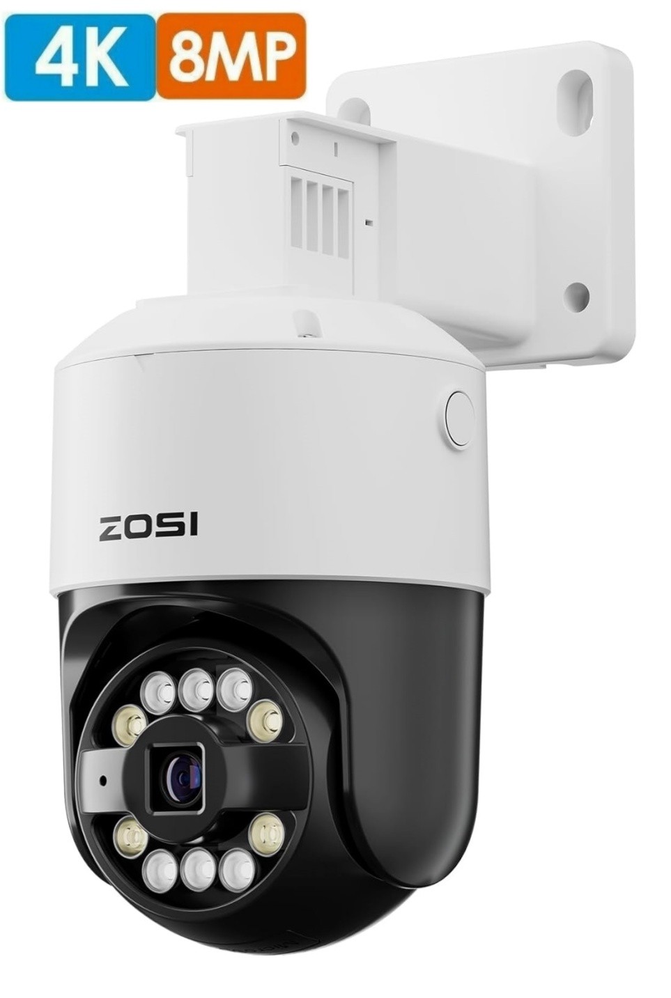 ZOSI 4K 8MP PoE IP Pan/Tilt Add-on Security Camera Outdoor Person Vehicle Detect