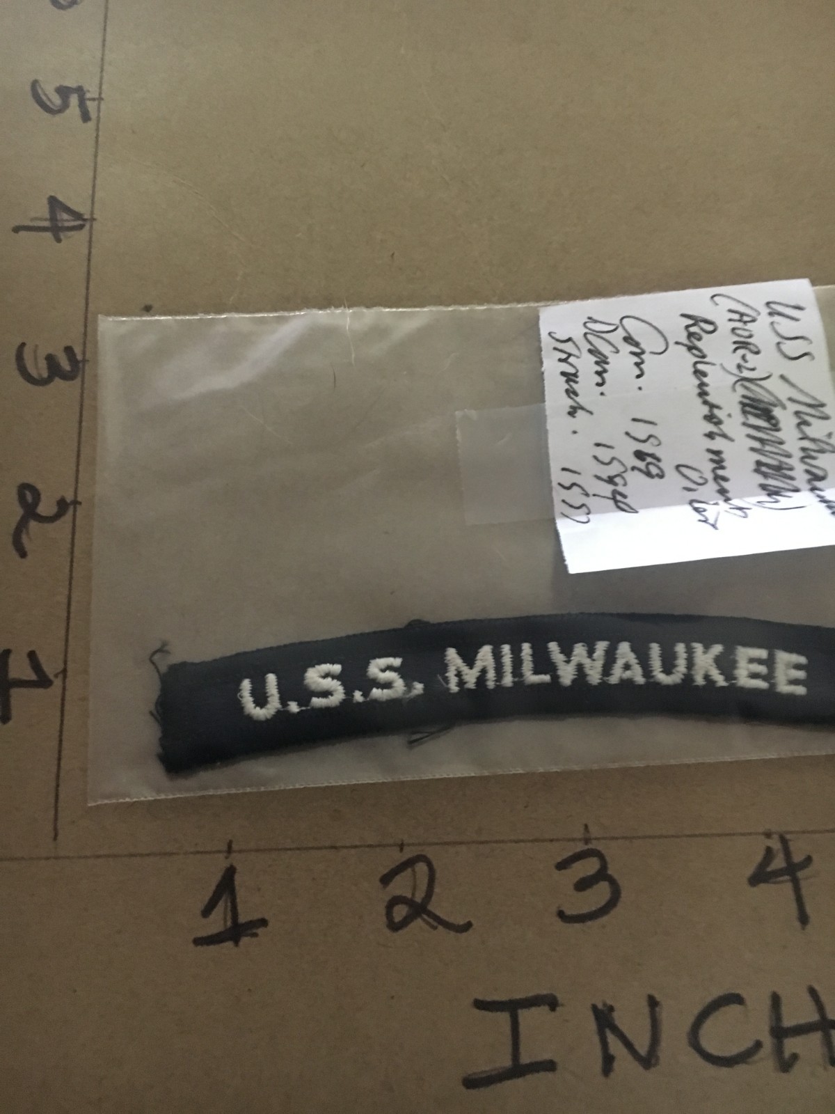 US NAVY SHOULDER STRIP TAB *** rocker *** Patch USS Milwaukee