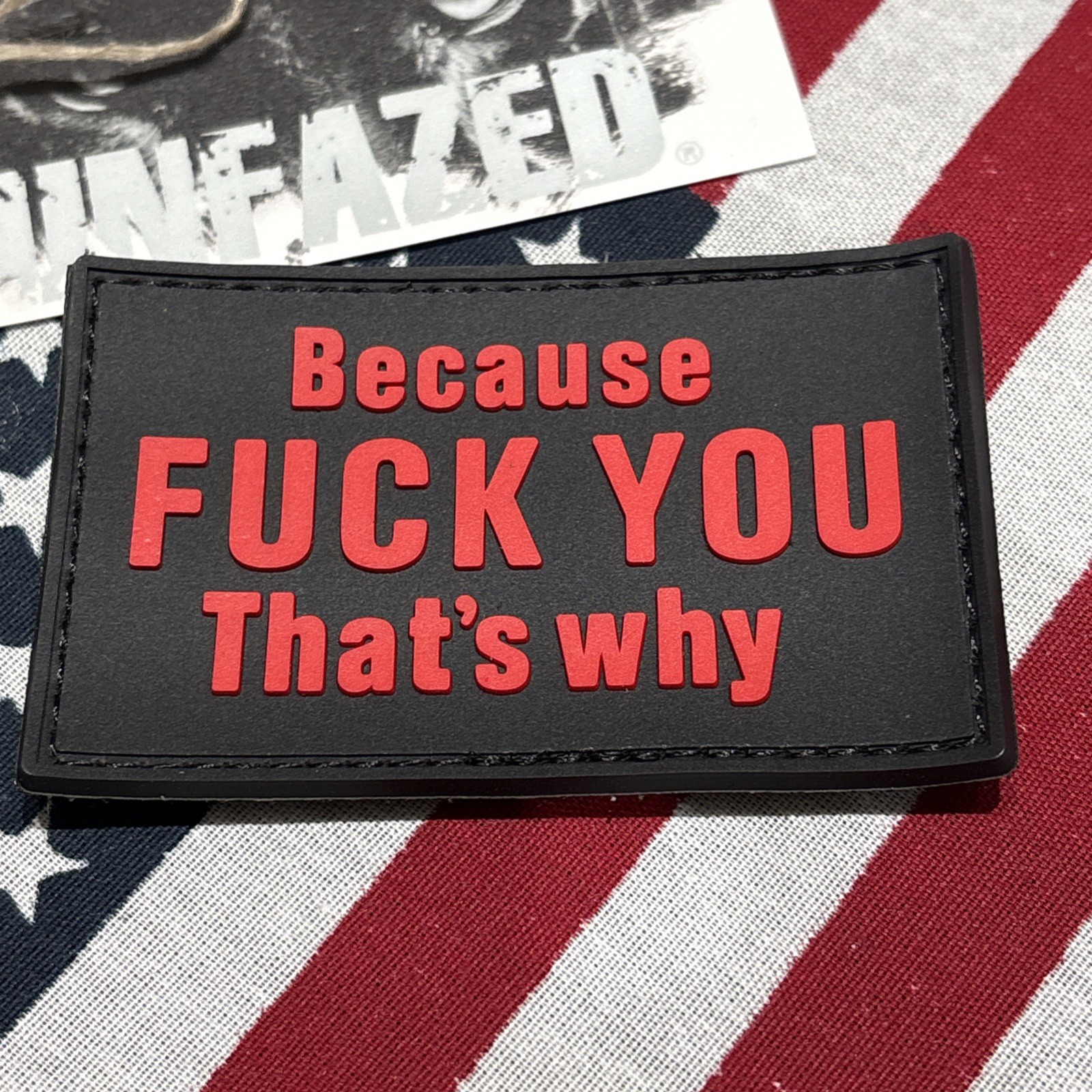 Because That’s Why Blk Red Morale Tactical Hook & Loop Patch High Quality 3d PVC