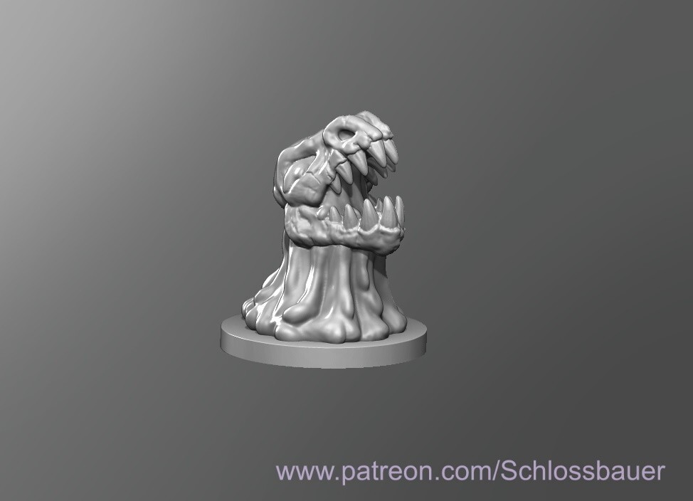 Skull Slime Ooze Creature Monster Manual 28mm Scale DND D&D Tabletop Miniature