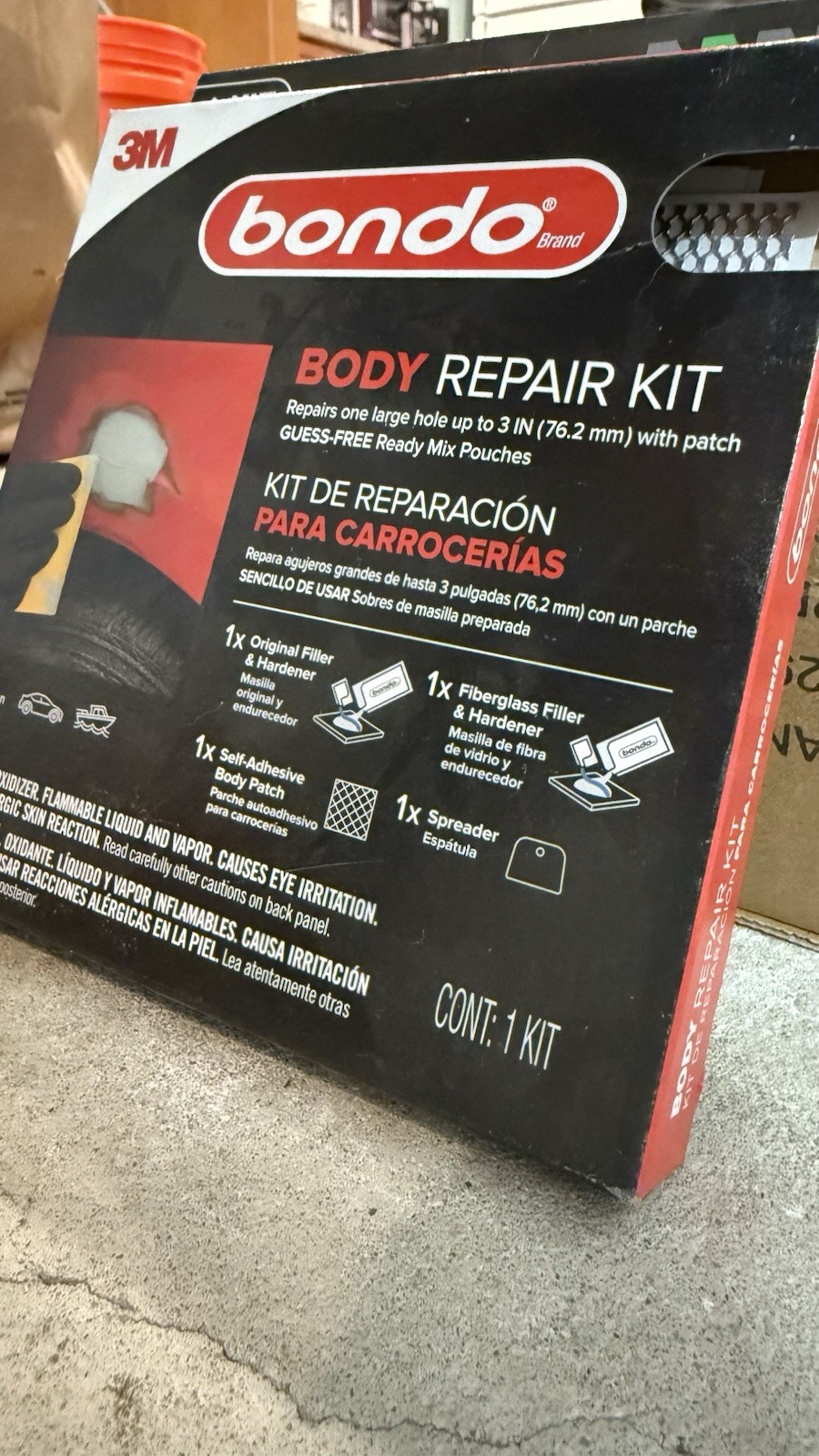Bondo Auto Body Repair Kit For 1 Lg Hole Up To 3" 2x Ready To Mix Pouches *NEW*