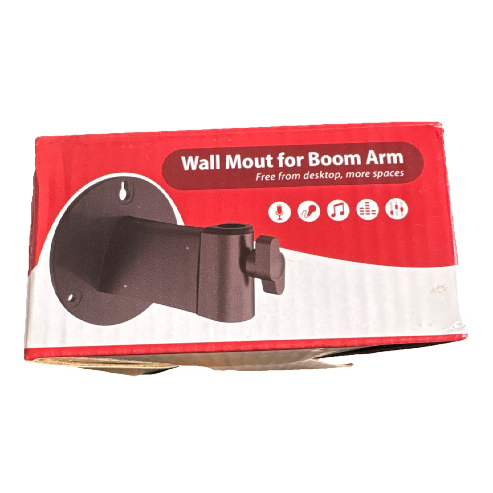 Black Metal Wall Mountable Boom Arm Bracket for Microphone, Headphones, Audio