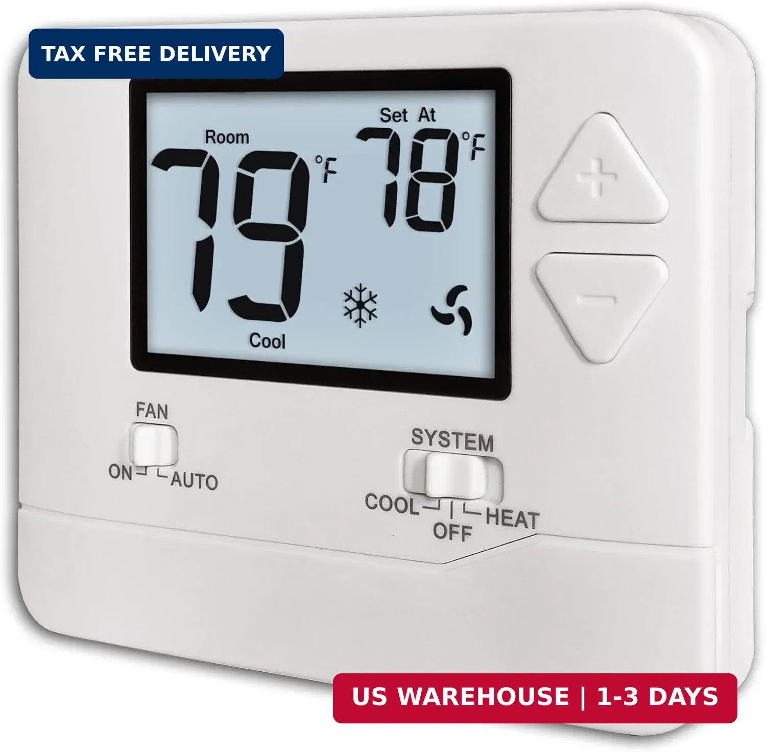 Non-Programmable Thermostat for Home Conventional Single-Stage System