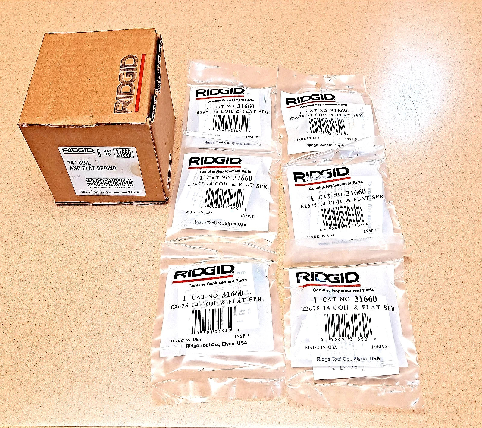 6 RIDGID 14" 31660 Pipe Wrench Replacement Coil & Flat Spring FREE SHIPPING