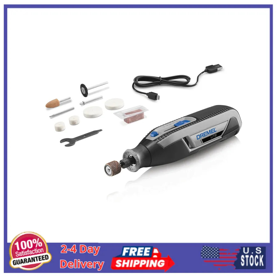 Dremel Lite 7760 Cordless Variable Speed Rotary Tool with 10 Accessories