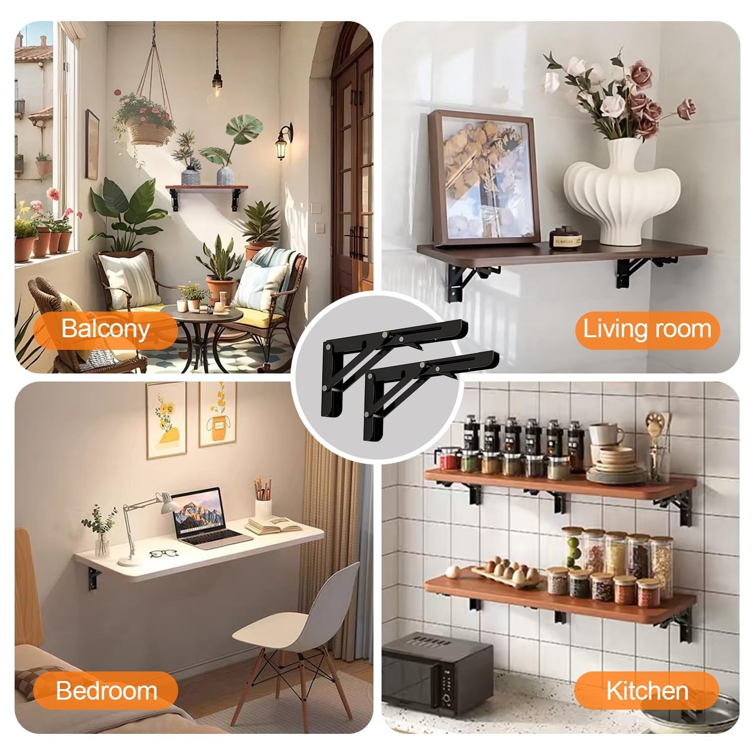 Folding Shelf Brackets 24 inch Foldable Shelf Bracket Heavy Duty Collapsible ...