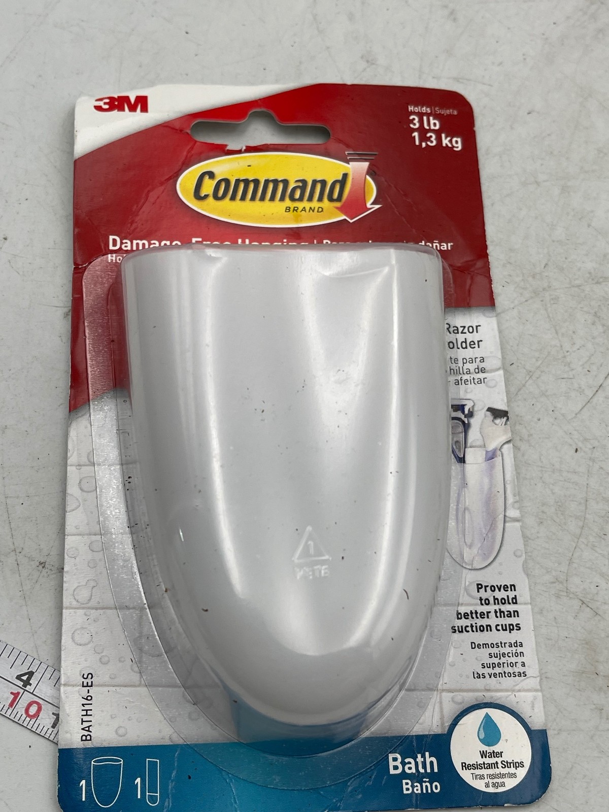 3M Command Razor Holder Bath White Adhesive Water Resistant Strips BATH16-ES