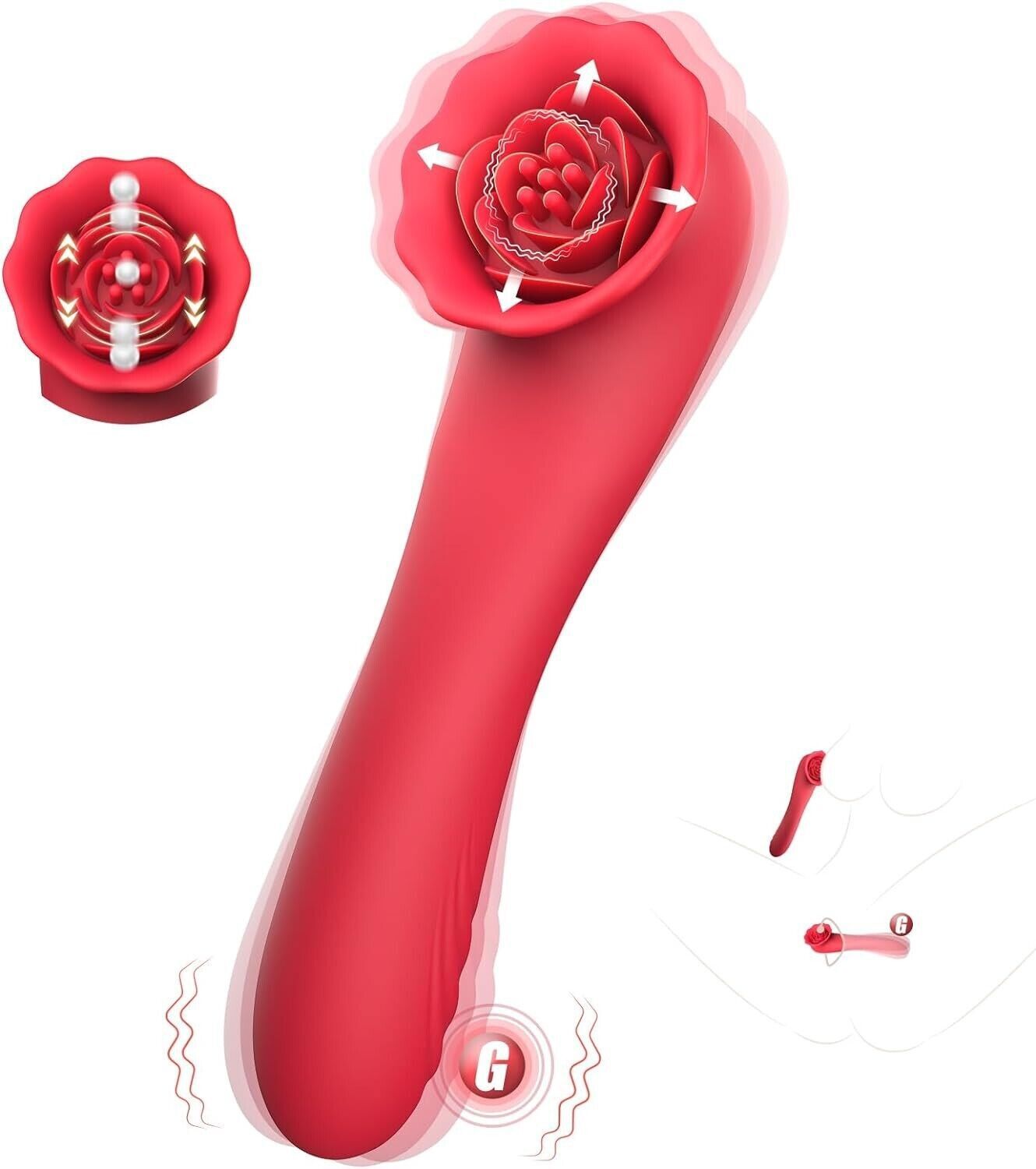 Red Sex Toy Vibrator Adult Sex Toys, 2 in 1 Tapping Red Anal Vibrator Dildo