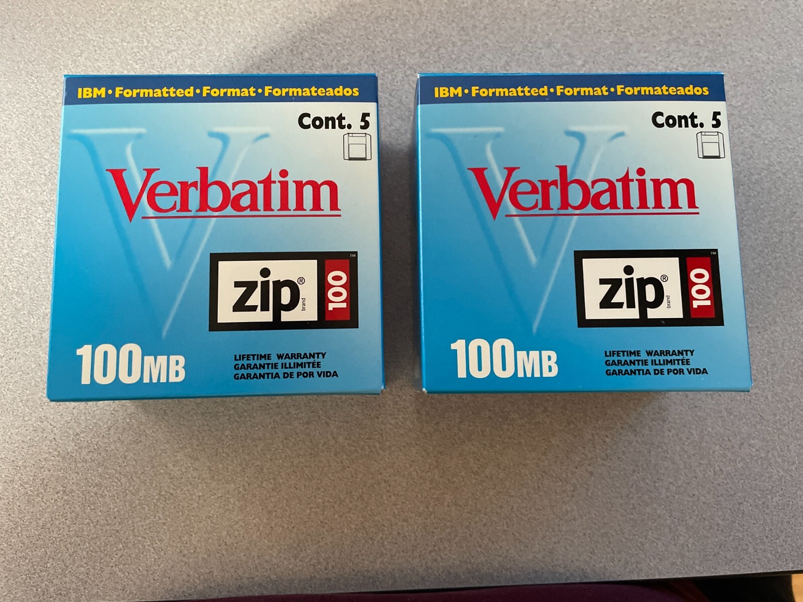 10 NEW in Box VERBATIM Zip Disks 100 MB IBM Formatted 2 Packs of 5 Each
