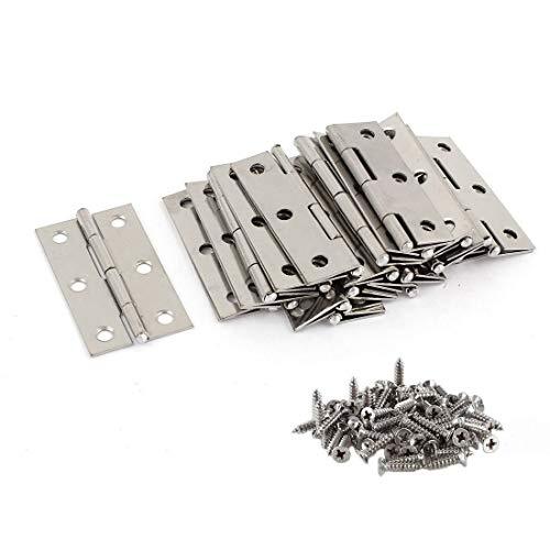 20Pcs Stainless Steel Folding Hinges 3 inch Door and Window Hinges 120 Screws
