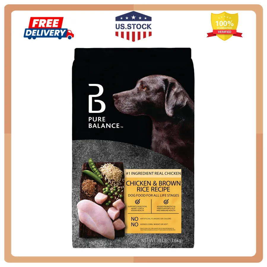 Pure Balance Dry Dog Food Chicken and Brown Rice Recipe 30 lb Bag