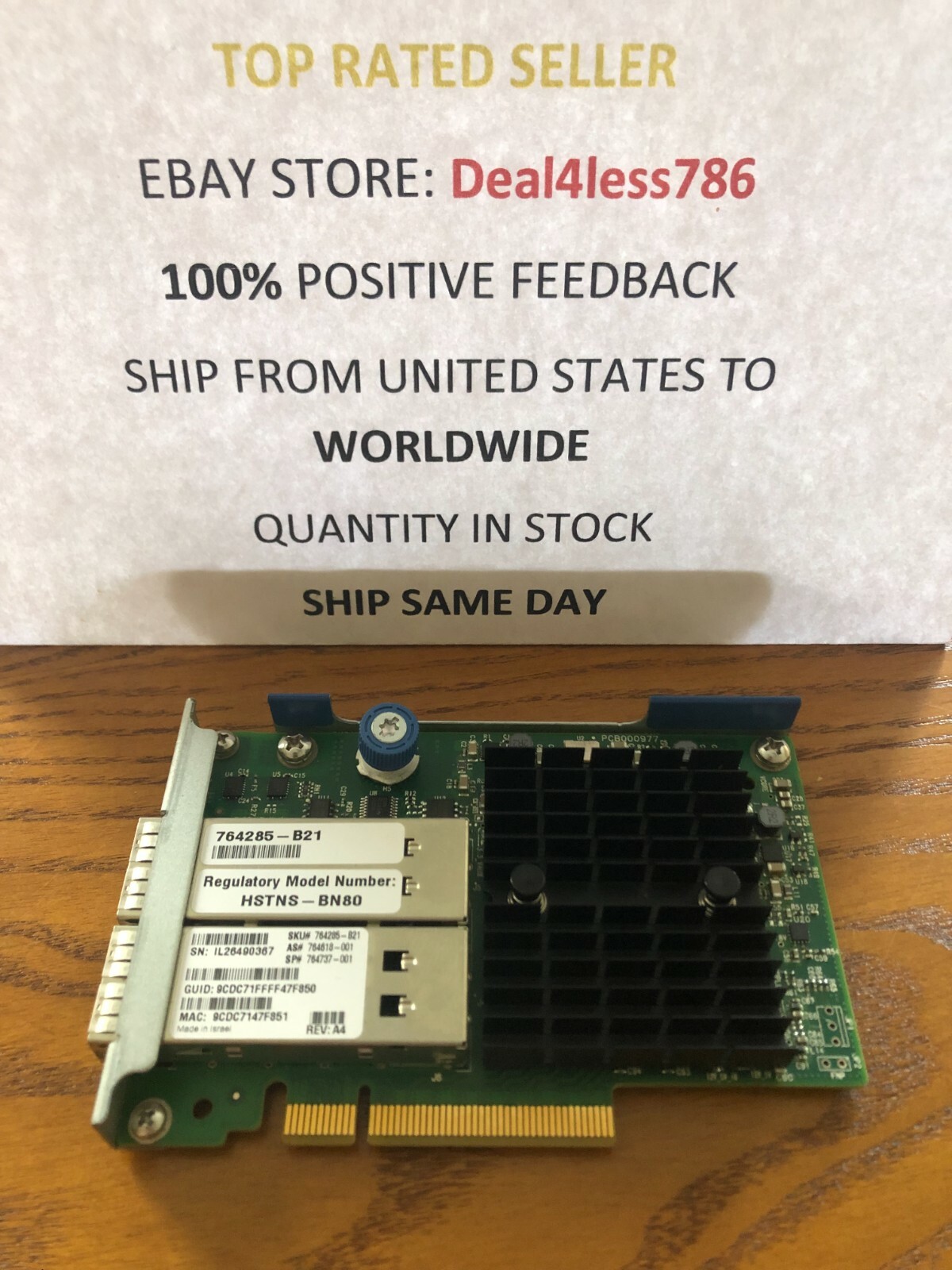 764285-B21/764737-001- HP INFINIBAND 10GB/40GB 2-PORT 544+FDR-QSFP