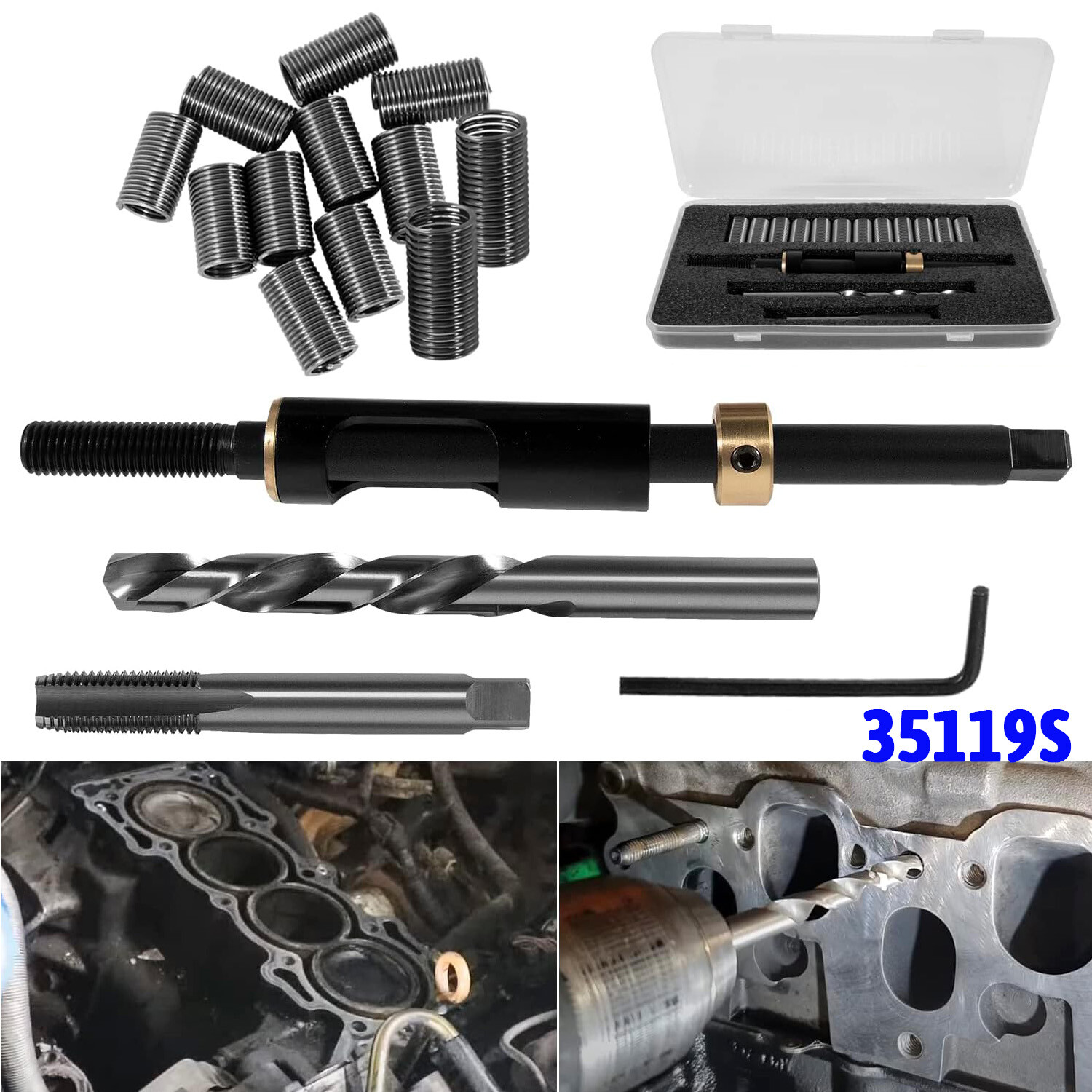 M11 x 1.5 Head Bolt Thread Repair Kit 35119S For Honda Toyota Ford GM Nissan KIA
