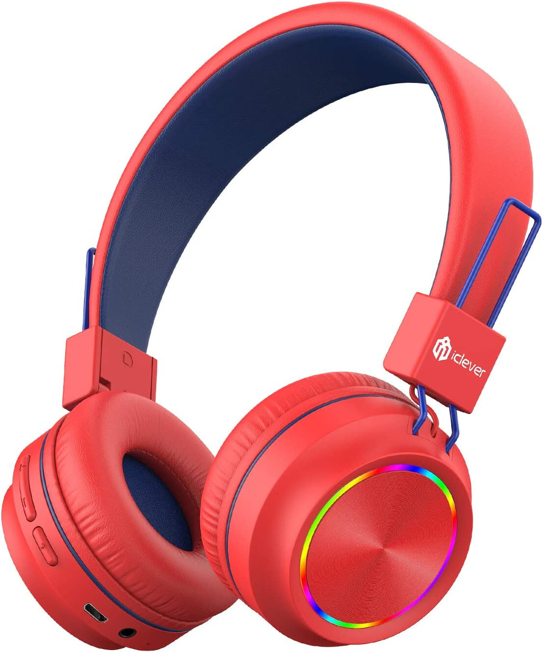RED BTH03 Kids Bluetooth Headphones Safe Volume, Colorful LED Lights, 25Hour