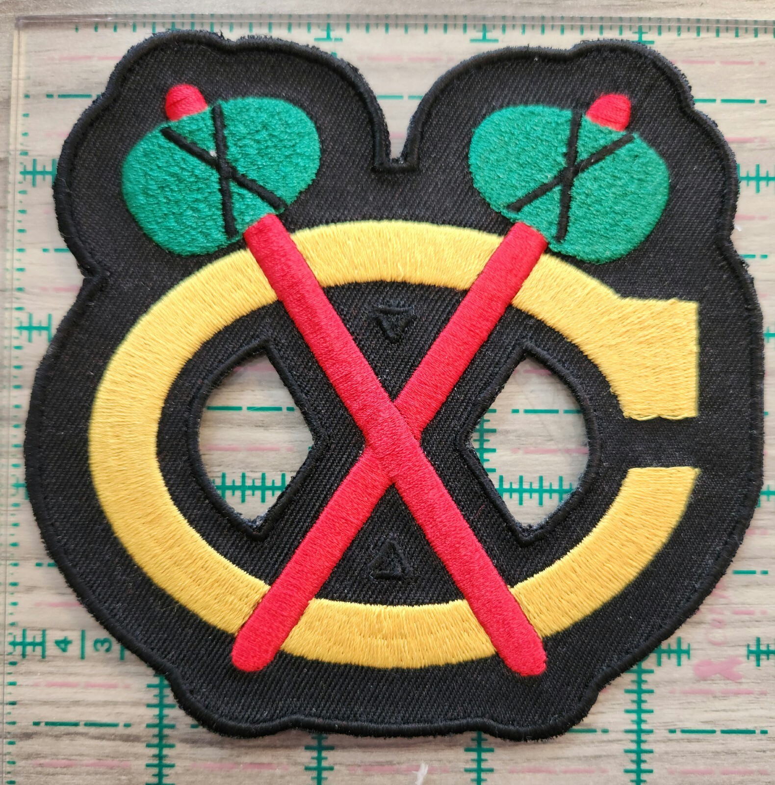 Chicago Blackhawks road white jersey Tomahawks shoulder Patch