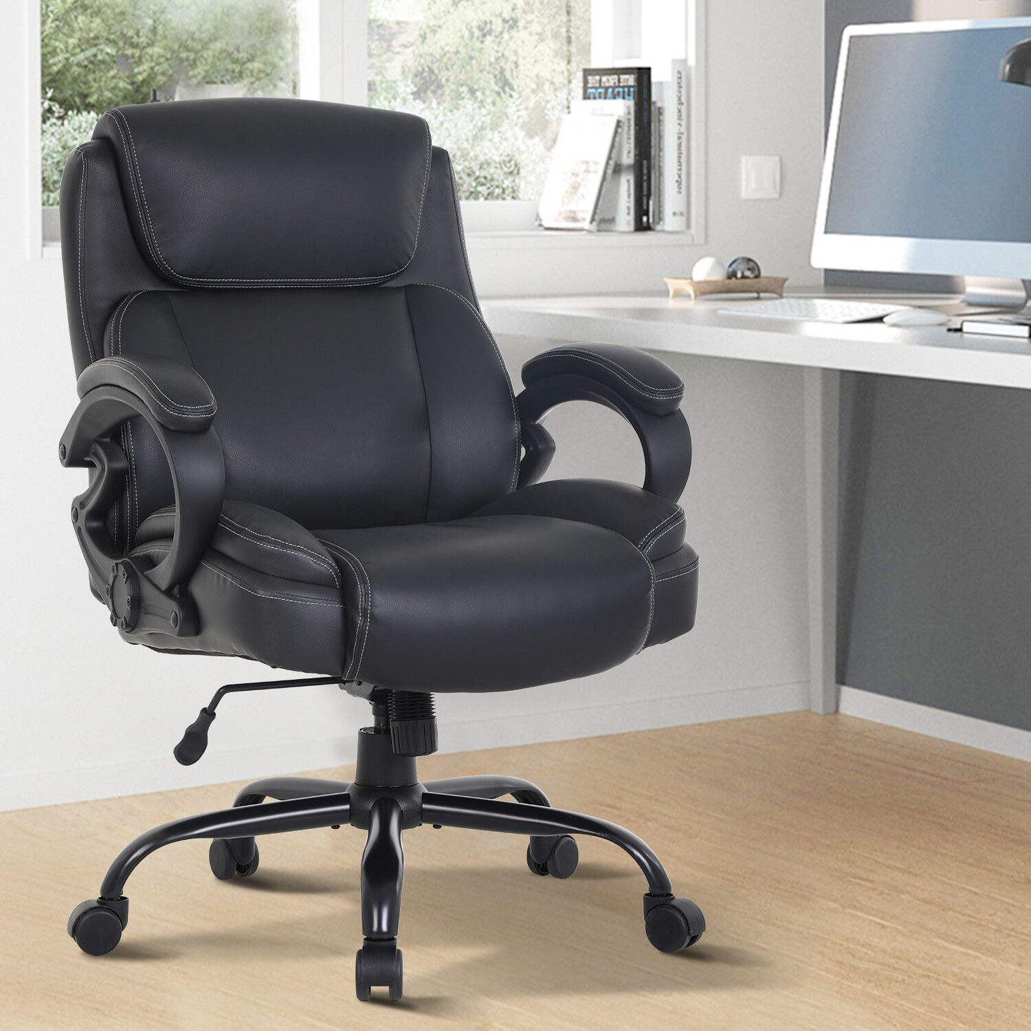 Big and Tall Office Chair Heavy Duty 400LBS Executive Desk Chair with Wide Seat