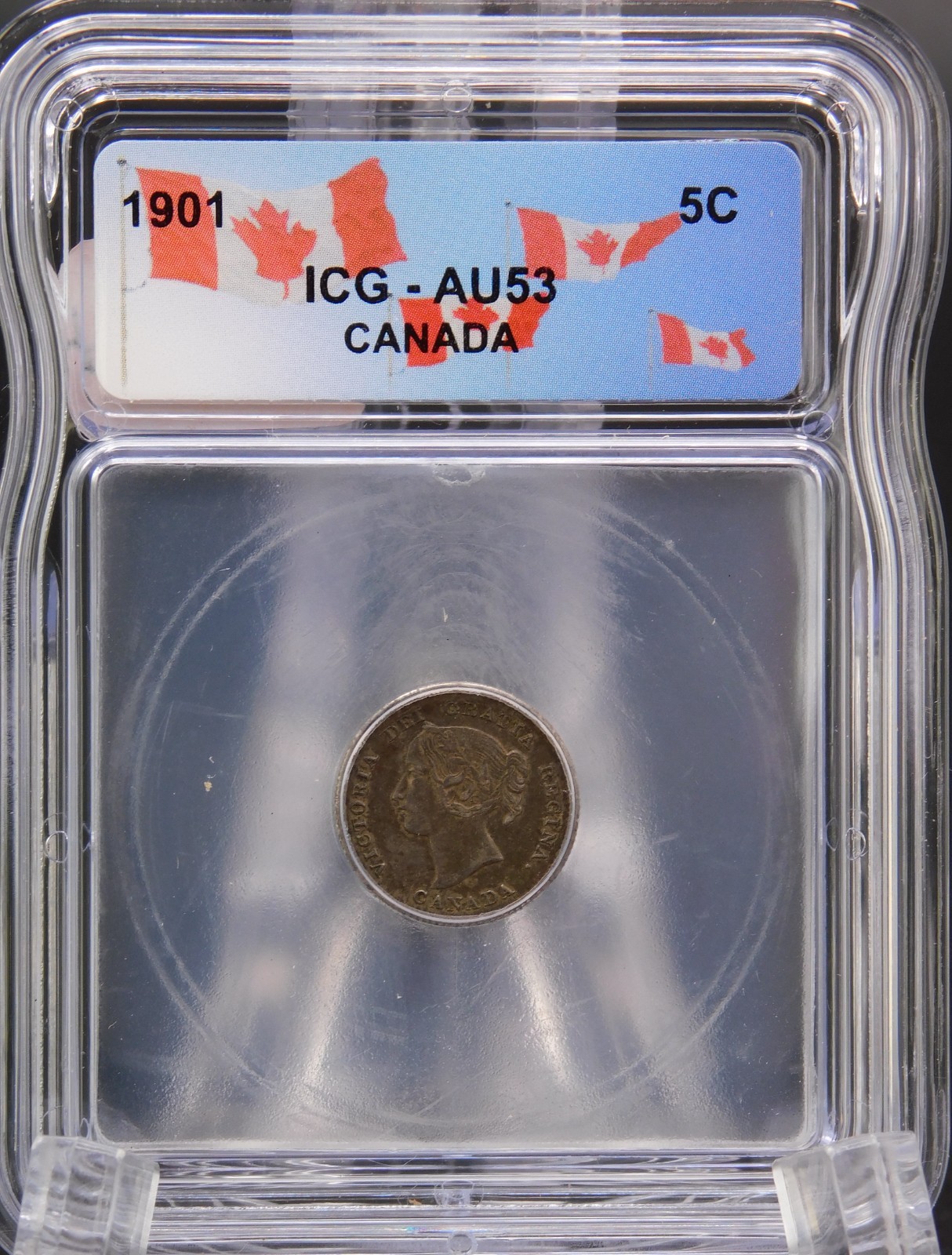 1901 CANADA FIVE CENT ICG AU53 (BT1254)