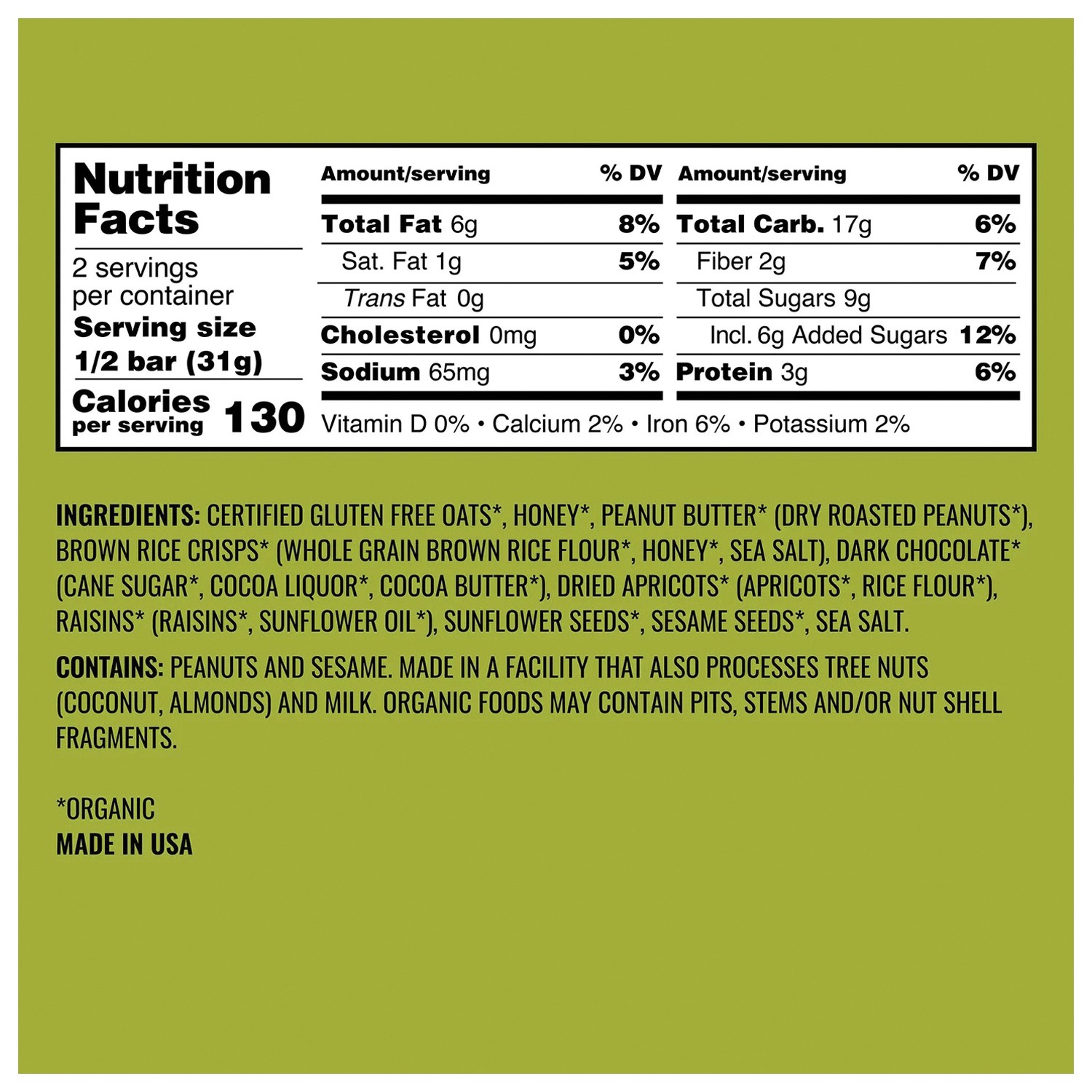 Kate's Real Food Peanut Butter Dark Chocolate Energy Bars - Delicious and
