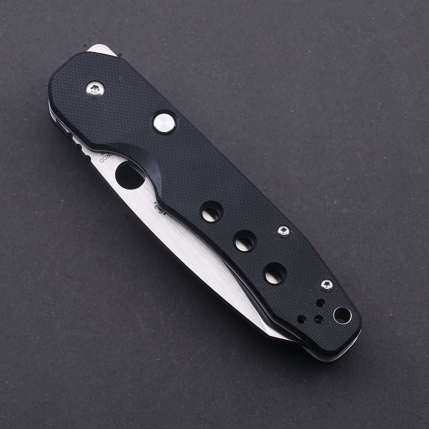 Black G10 Handle Survival Tactical Folding Pocket Knife Bottom Lock Messer Edc