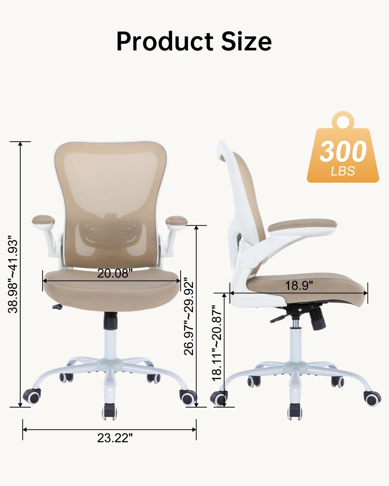 Ergonomic Office Chair,PU Leather Swivel Desk Chair with Lumbar Support,Adjus...