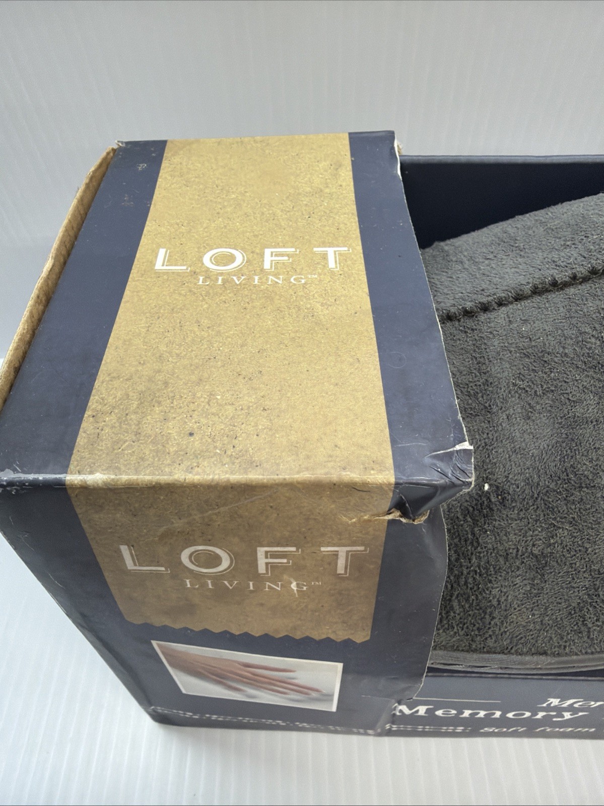Loft Living Men's Ultra Soft Memory Foam Insulated Slippers XXL Gray