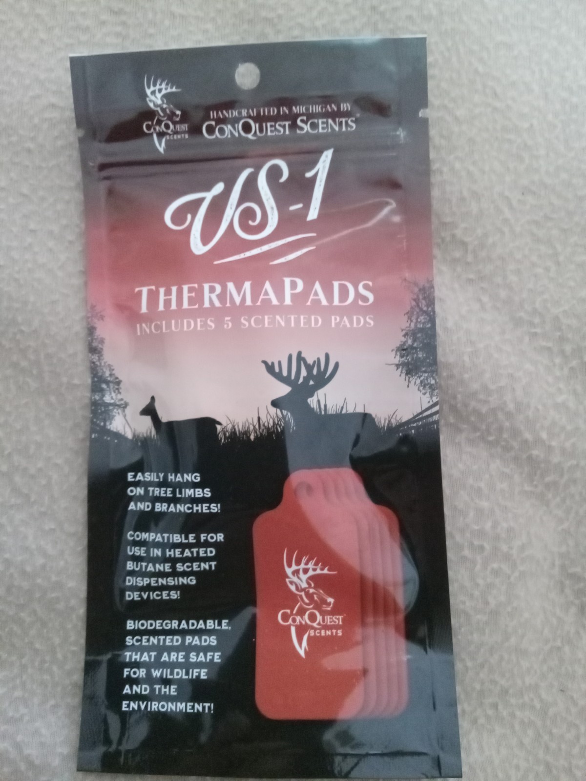 Conquest Scents Thermal Pads - VS-1 -  One Pack Of 5