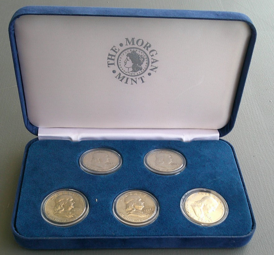 Franklin Half Dollars In Velvet Case w/COA