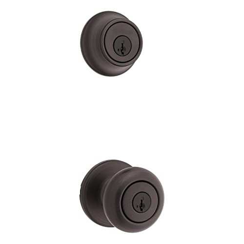 690 Cove Keyed Entry Knob and Single Cylinder Deadbolt 1 Pack With SmartKey