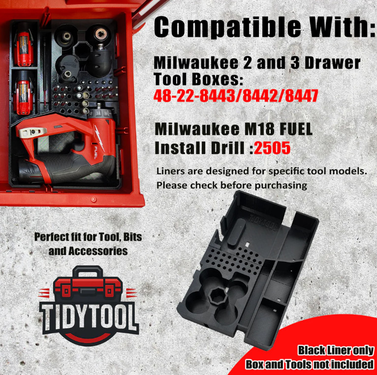 Milwaukee Insert Drawer Liner for M12 FUEL Installation Drill