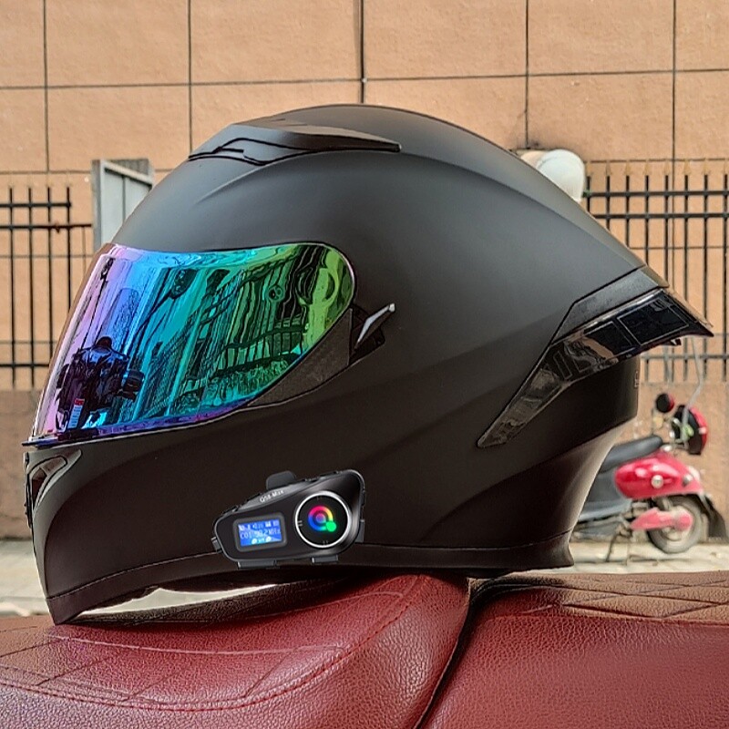 Bluetooth Full Face Motorcycle Intercom Helmet With Wireless Bluetooth Headset