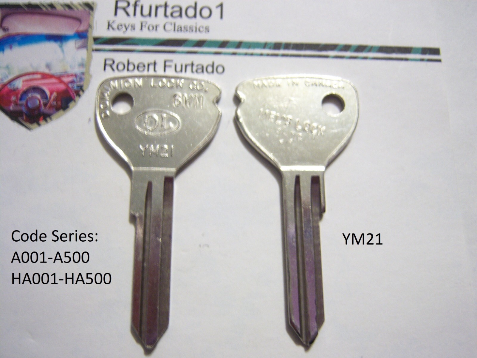Key Blank for Opel & D.K.W. - 8 Variations - See code series & Pictures