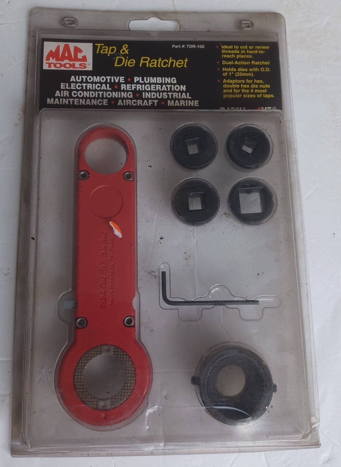 Mac tools tap and die ratchet set #TDR-100 made in Canada.sealed