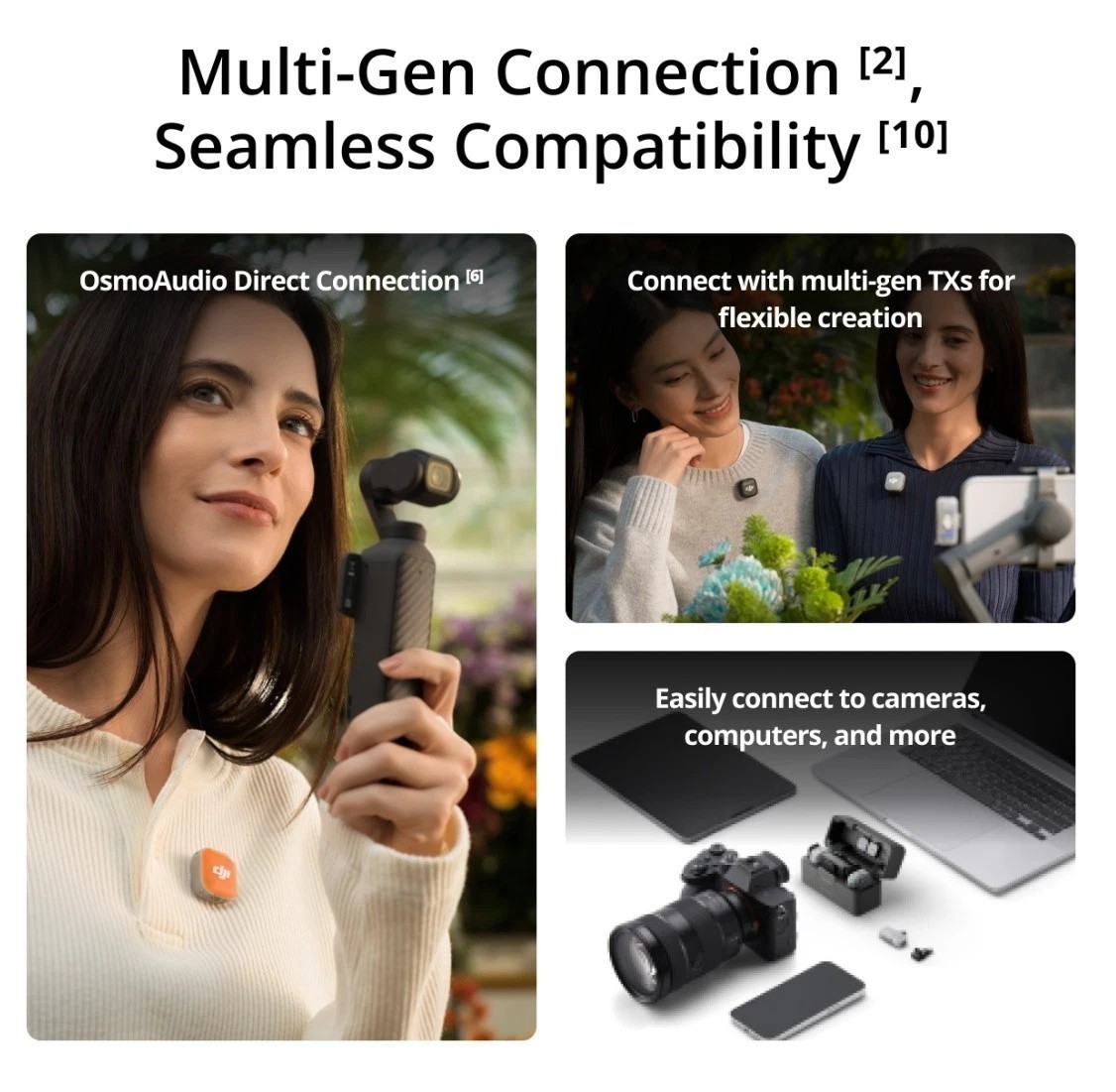 DJI Mic Mini 2 (2 TX + 1 RX + Charging Case) Wireless Lavalier Microphone Vlog