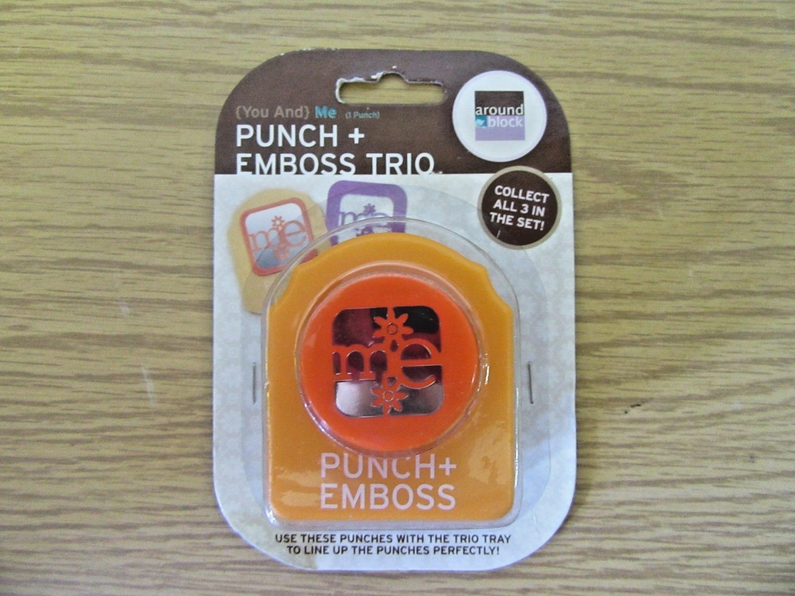 "and" PAPER PUNCH EMBOSS SCRAPBOOKING 1" square, used with trio tray