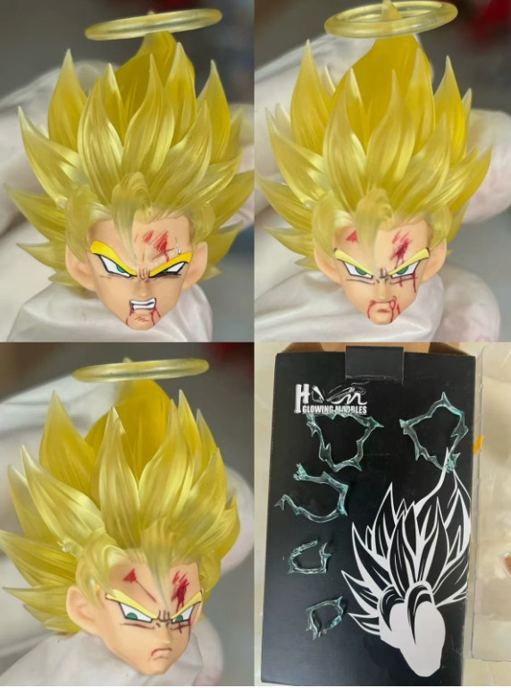 custom Black Goku shf 1/12  Zamasu ssj2 goku yellow head kit