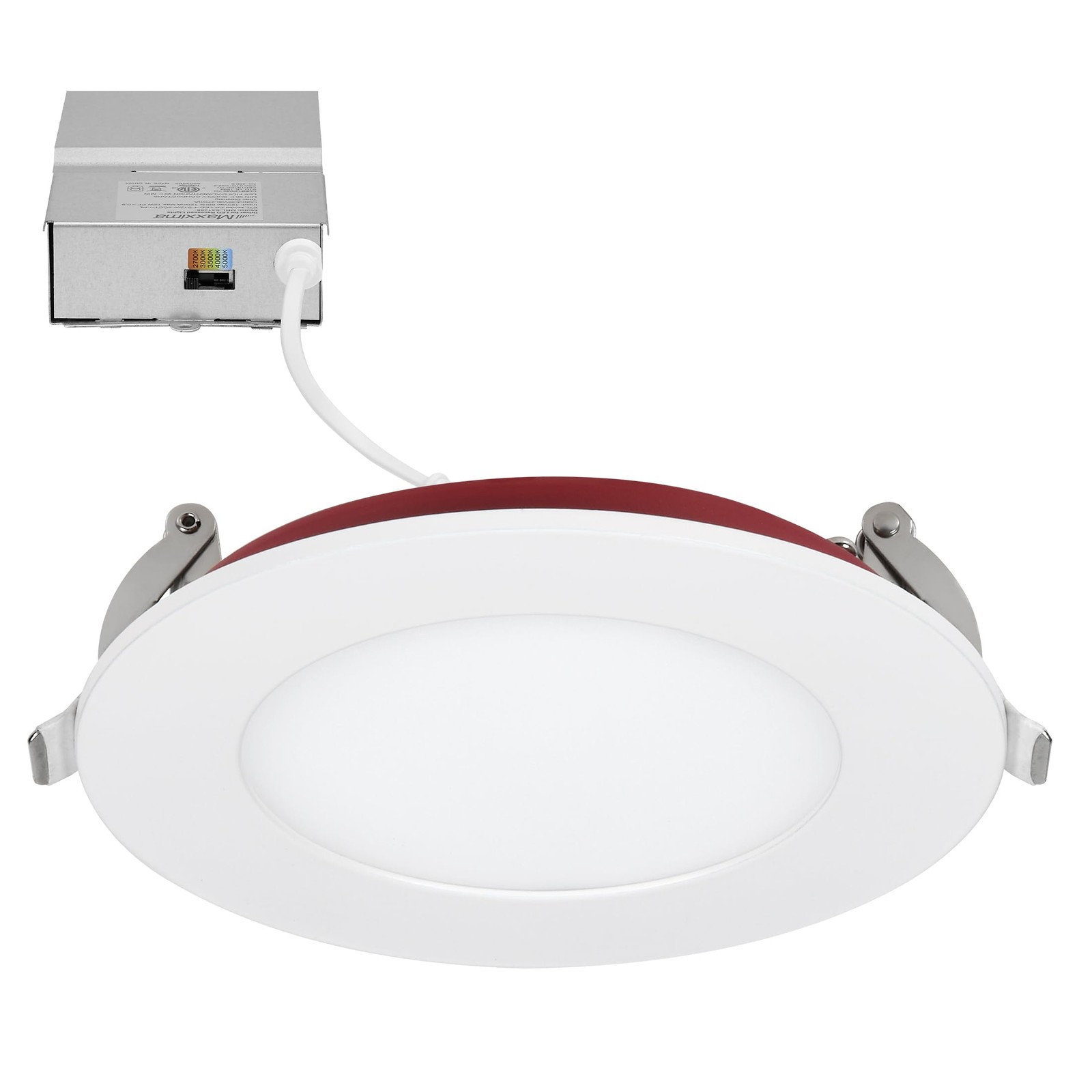 Maxxima 4 in. 2 Hour Fire Rated Ultra Thin LED Downlight, Slim 4 Inch, White