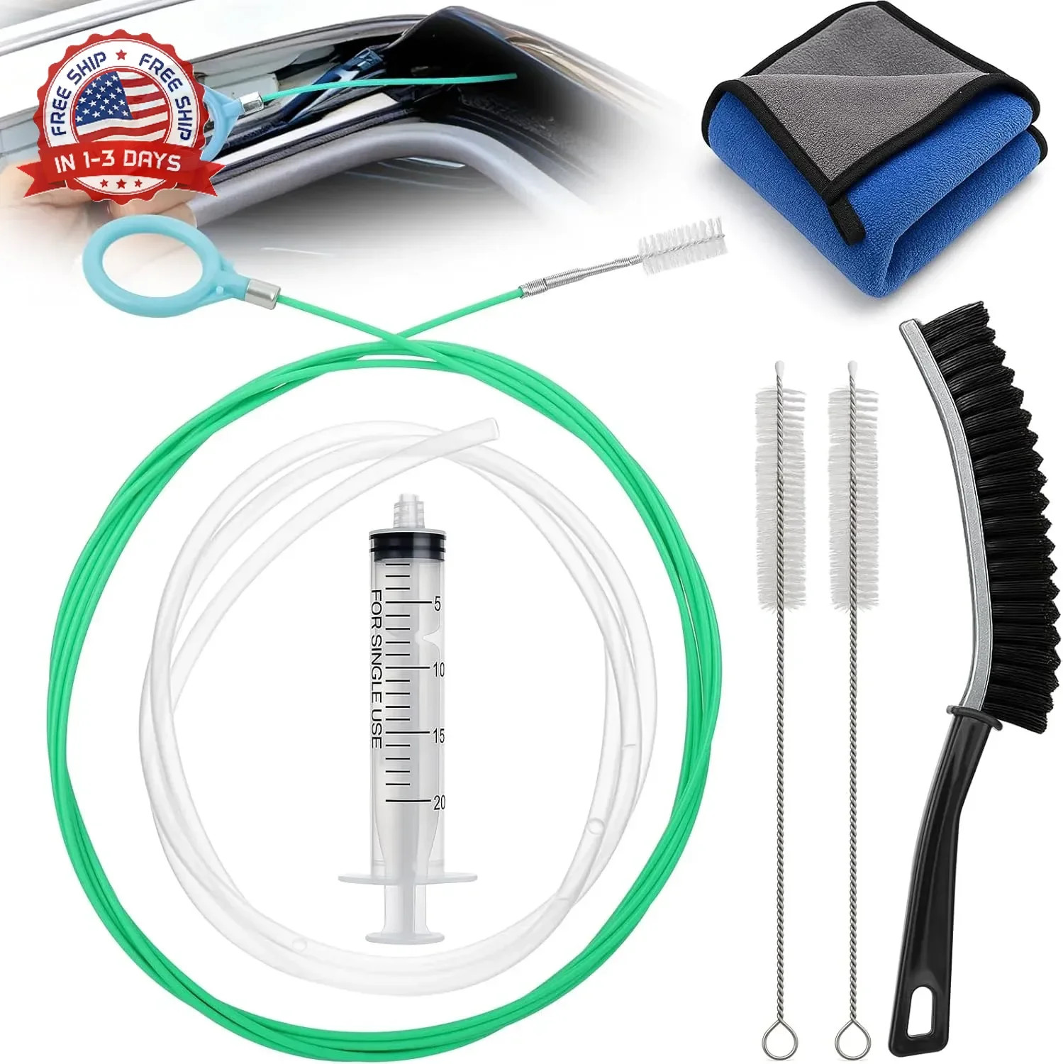 Upgraded Auto Sunroof Drain Cleaning Tool,118in Extra Long Flexible Car