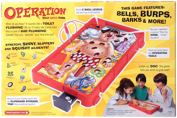 Operation Game Replacement Parts & Pieces 2008 Funatomy Hasbro
