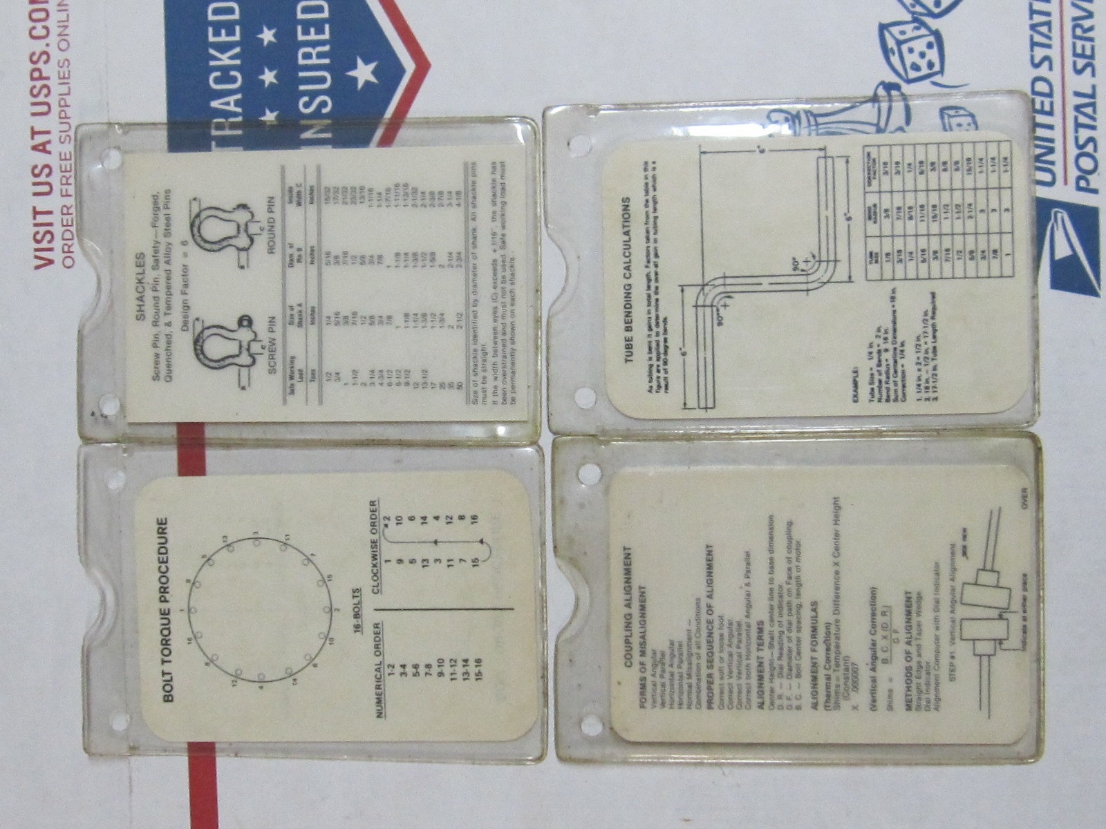 Vintage Shop Technical Reference Cards 18 Two Sided & Sleeved U.S.A.
