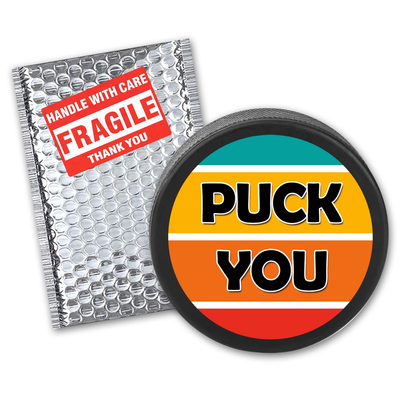 Puck You Prank Mail Hockey Puck Gag Gift Sent 100% Anonymously!