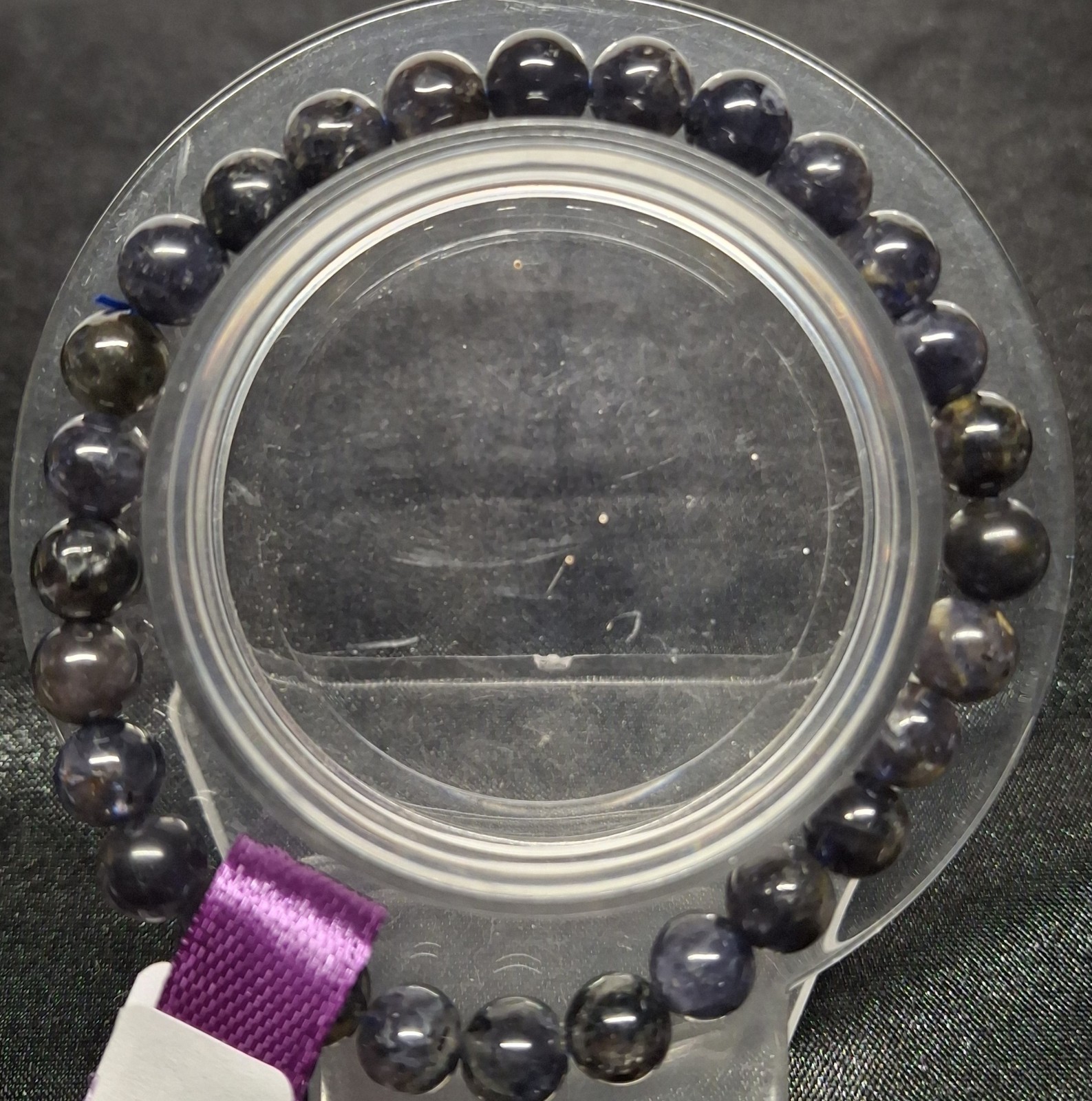 Iolite 8mm Bead Bracelet Size 6 1/2 (BRC 92)