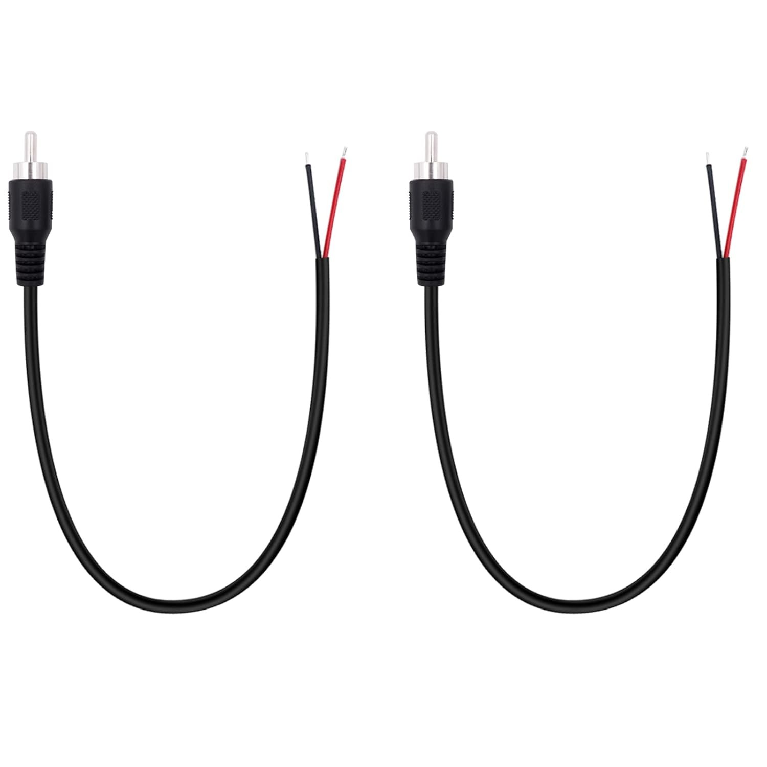 Fancasee 2-Pack RCA Male Plug to Speaker Wire Bare Pigtail Connector...