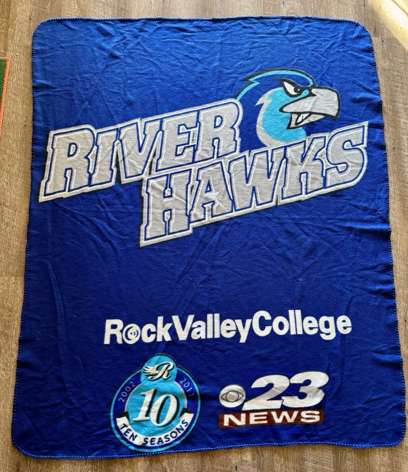 Vintage Rockford Riverhawks Frontier League Baseball Fleece Blanket
