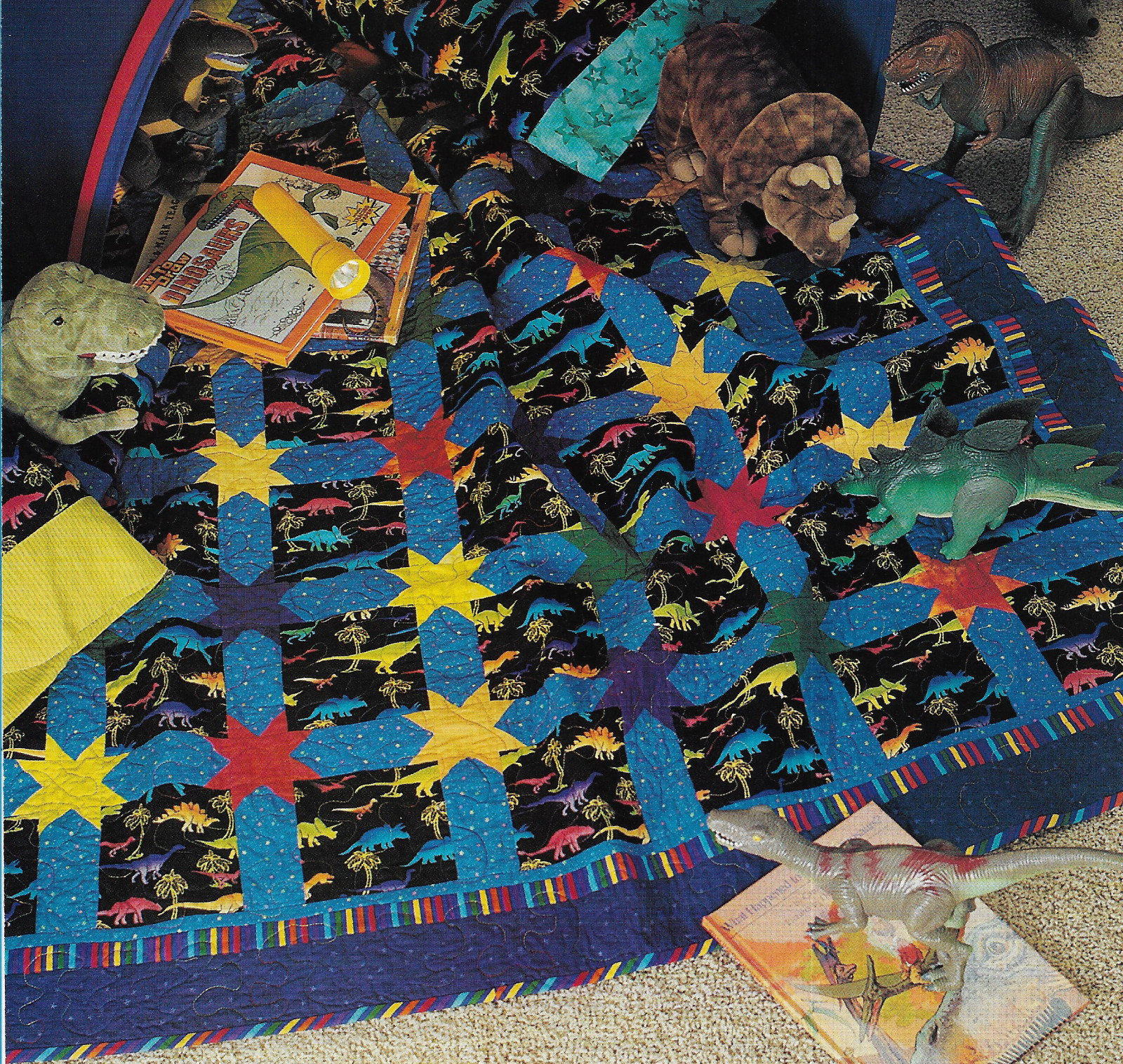 Dino Stars Quilt quilting pattern instructions