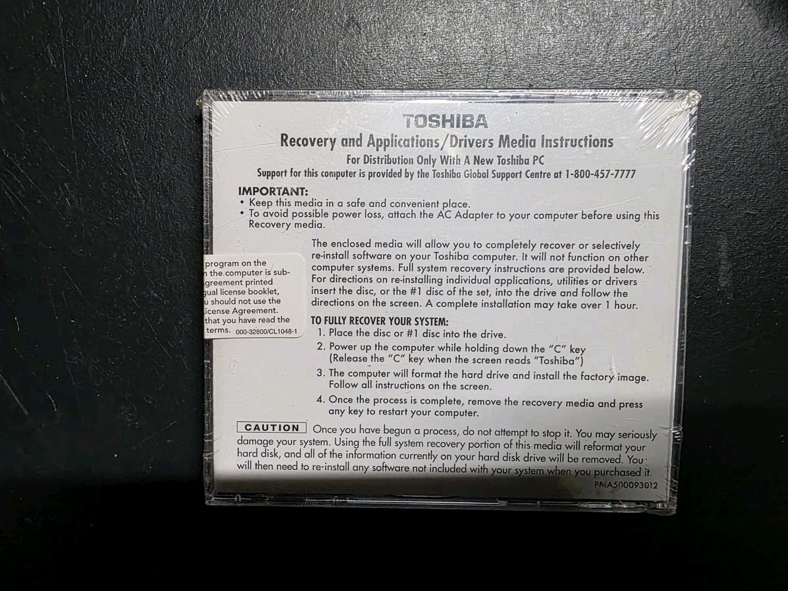 Toshiba Satellite A300 A305 64 Bit Recovery DVD Package New Windows Vista Home