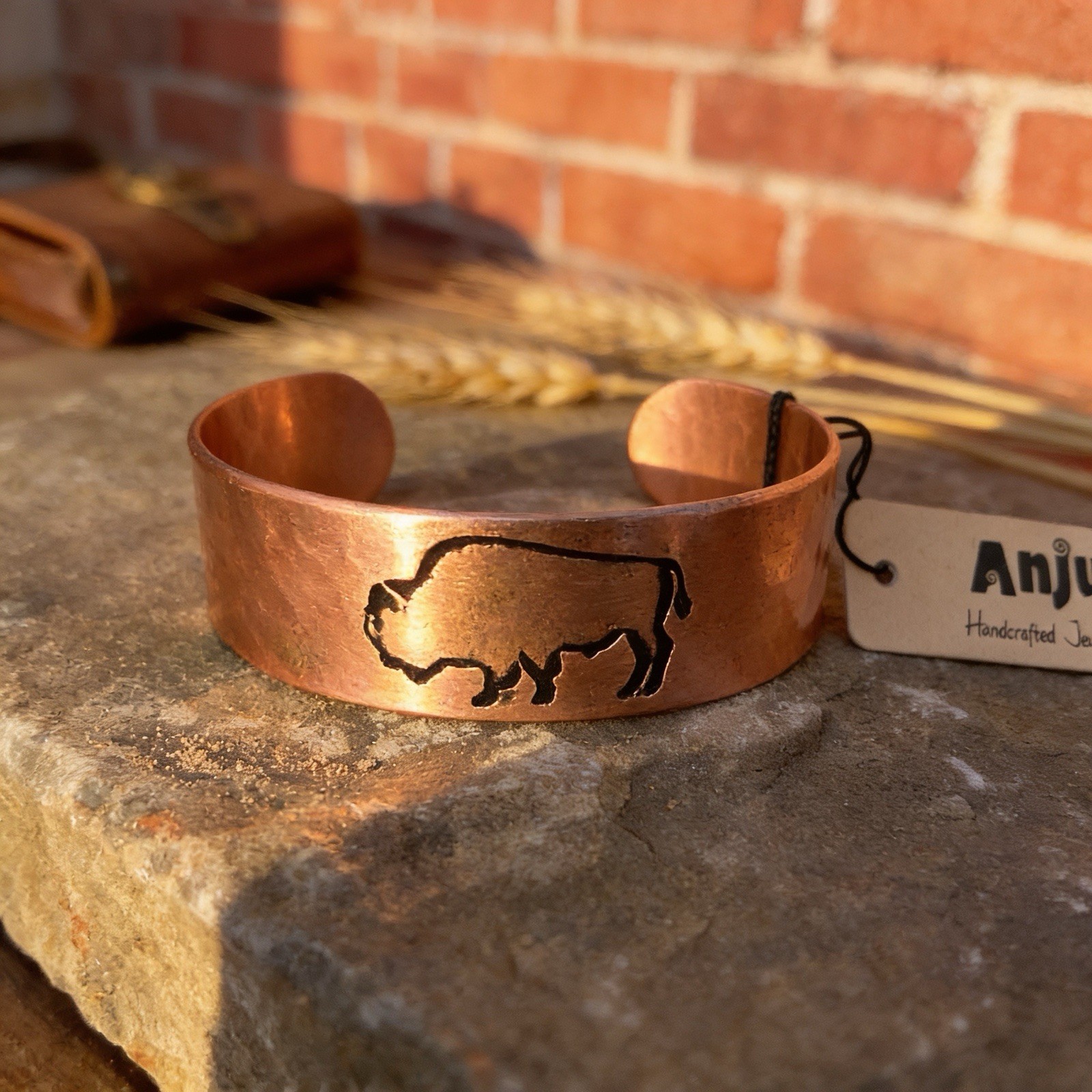 Handcrafted Buffalo Engraved Copper Bracelet...Ethically Sourced...Ships Free