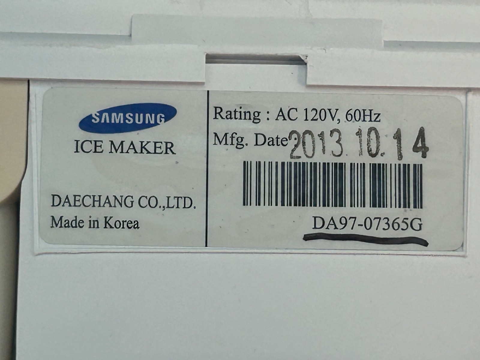 Samsung Refrigerator Ice Maker P# DA97-07365G