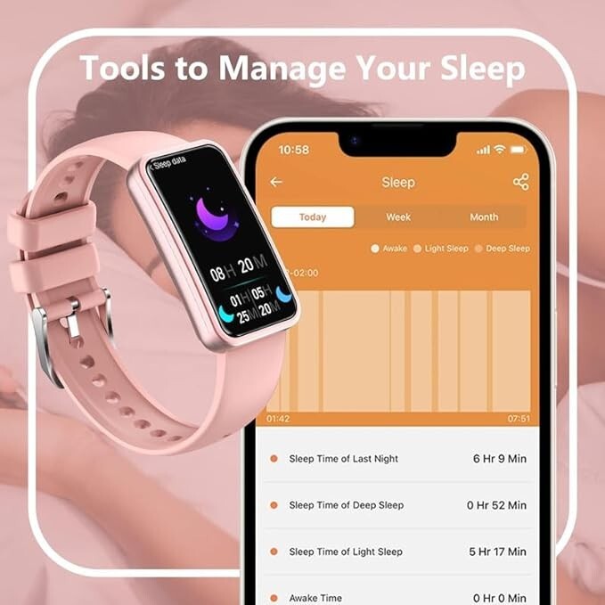 GLSY Activity Fitness Sleep Tracker w 24/7 Heart Rate & Blood Pressure Monitors
