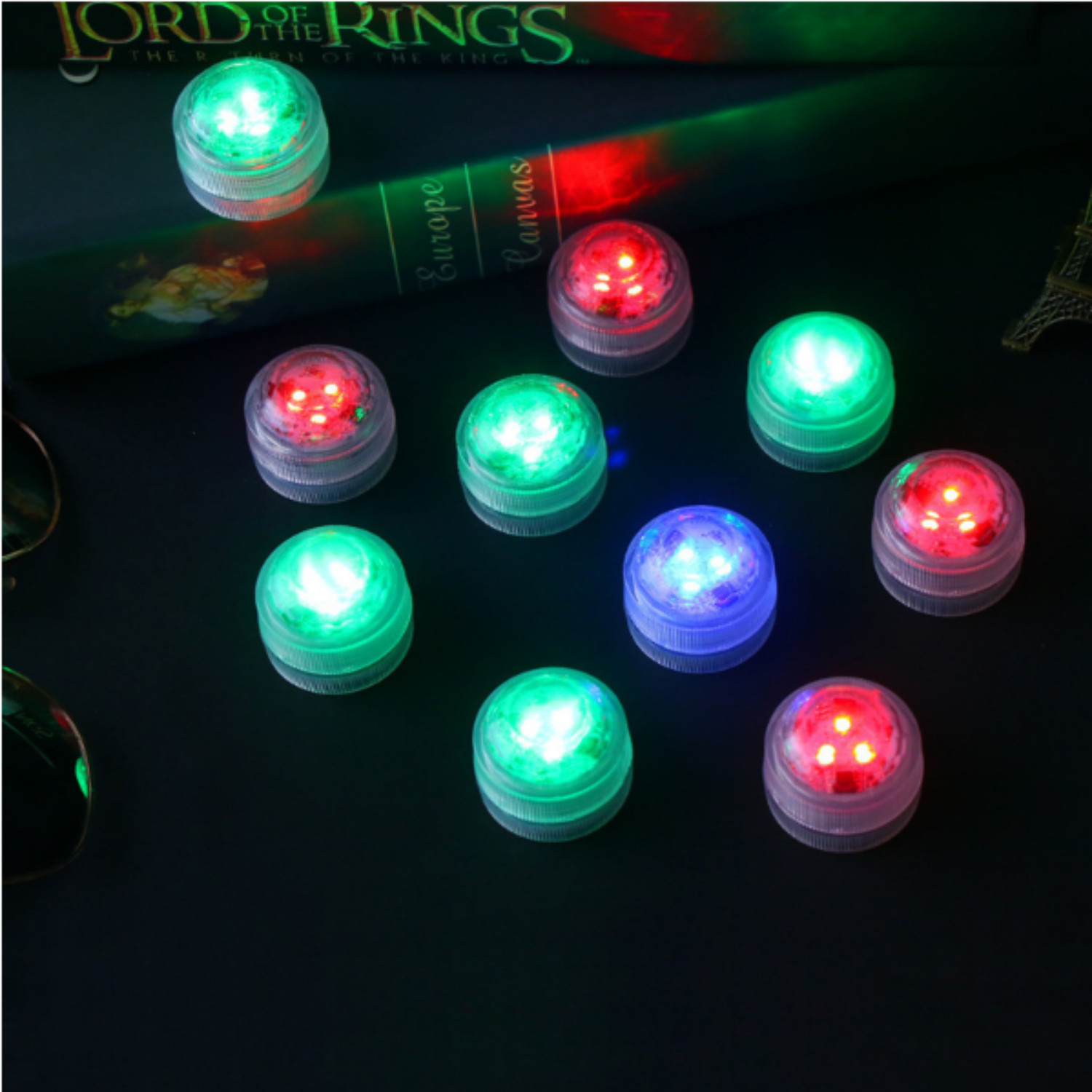 IP68 Waterproof LED Submersible Lights, 13 Colors Dimmable with Remote Control